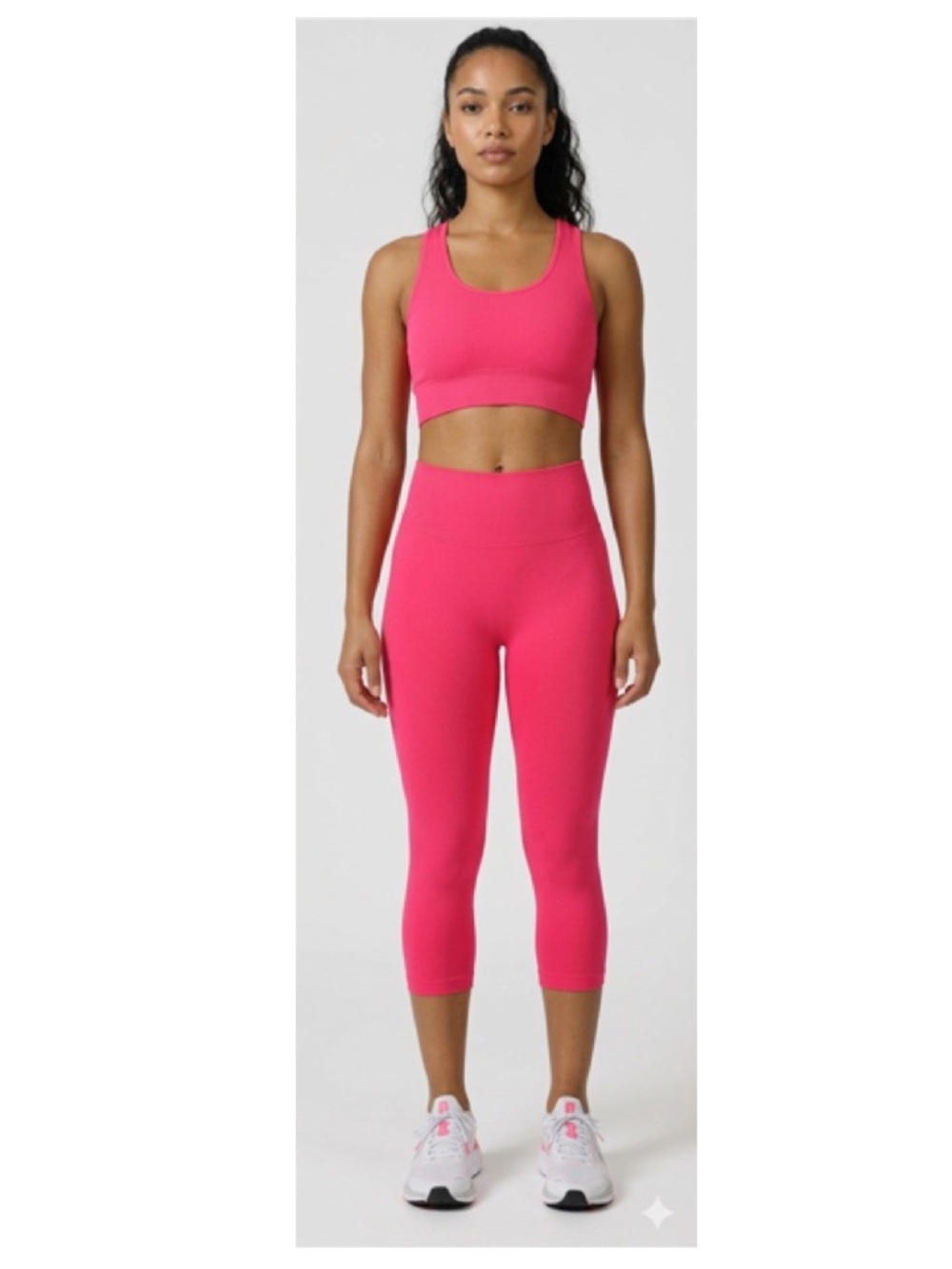 Fuschia High-Waist Capri Leggings